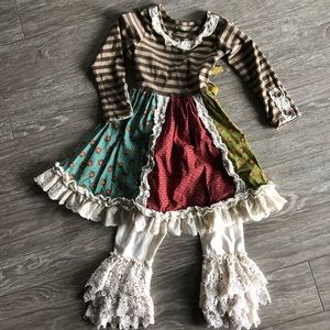 EUC Mustard Pie 2T dress & leggings